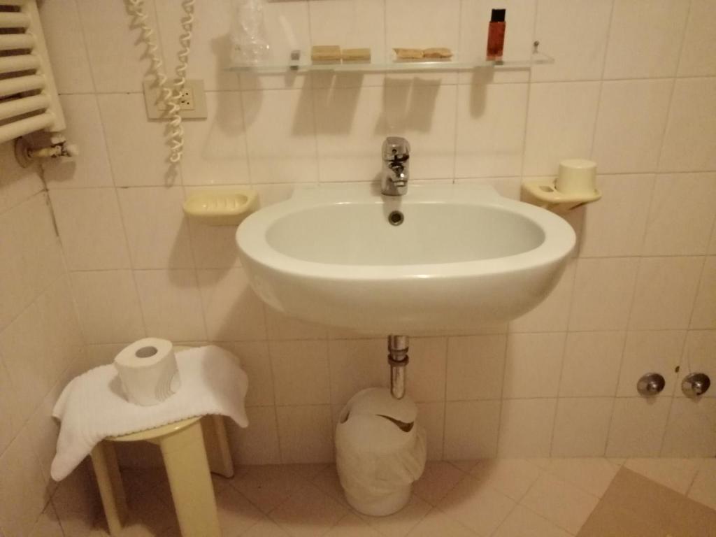 Koupelna v ubytování Hotel Falier