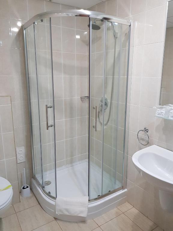Koupelna v ubytování Hotel Rivulus
