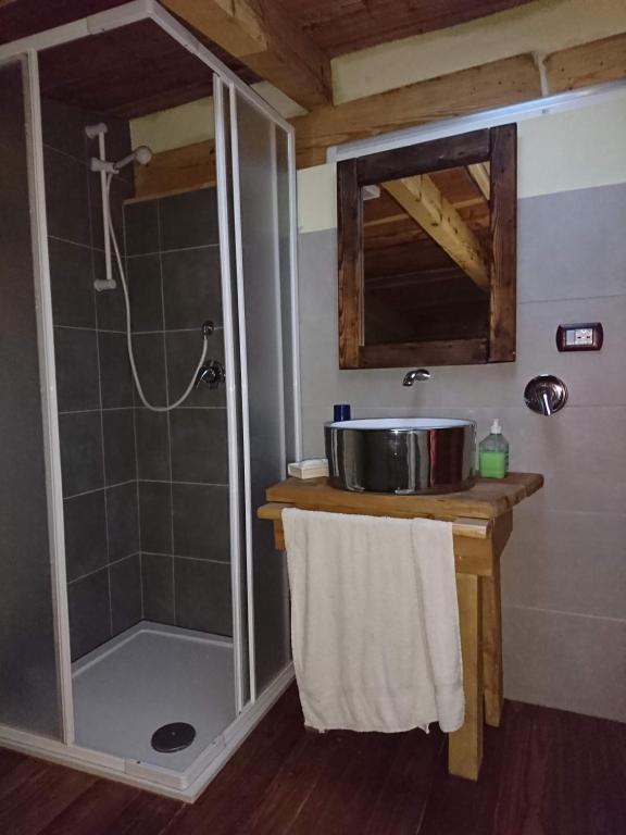 Koupelna v ubytování Chalet Morier