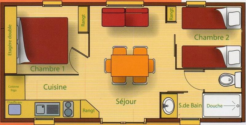 Půdorys ubytování Chalet et mobil homes dans la montagne au Camping les Sapins