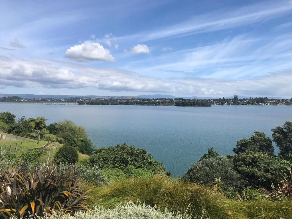 a view of a large body of water at Water & City Lights Studio in Tauranga