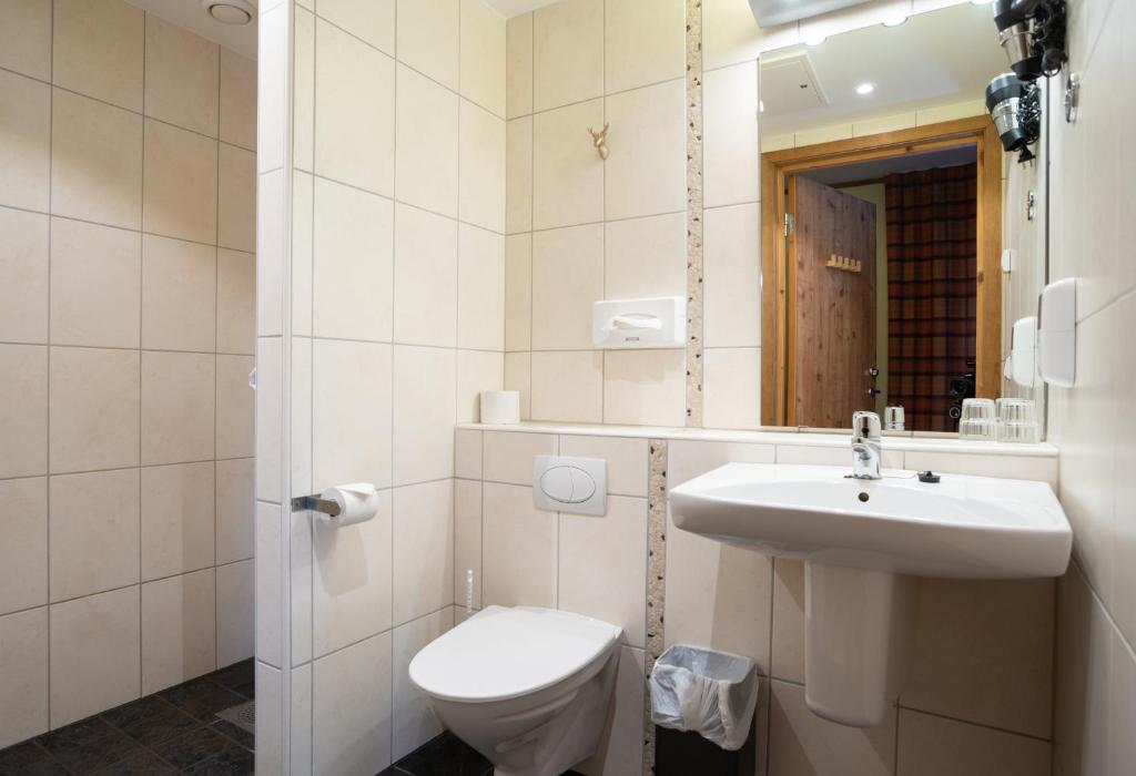 Koupelna v ubytování Flåmsbrygga Hotel