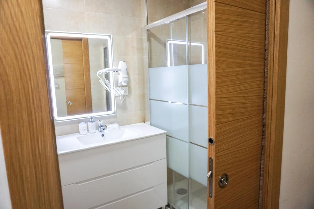 Koupelna v ubytování Hotel Lidar