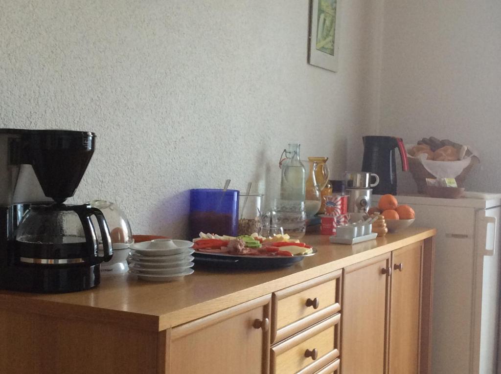 Kuchyň nebo kuchyňský kout v ubytování Apartment Gästehaus Wastian