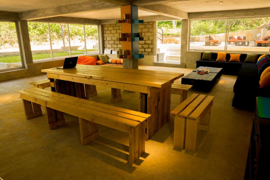 Posezení v ubytování Bunk Station