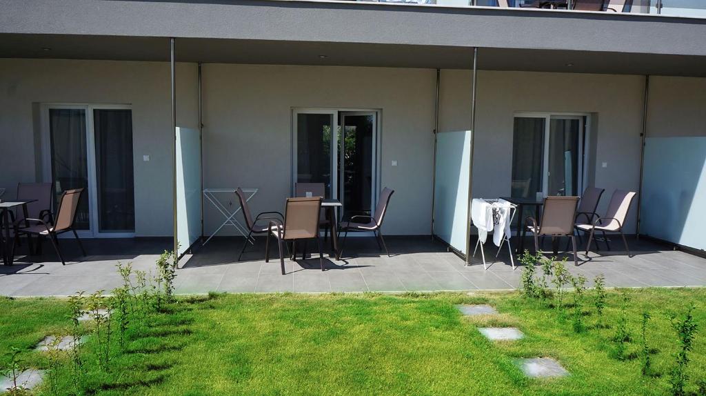 A garden outside Finikas Garden Beach Resort Nikiti