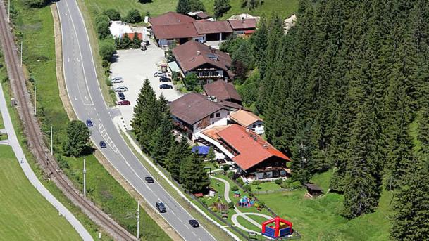 Letecký snímek ubytování Landgasthof Sonnenhof
