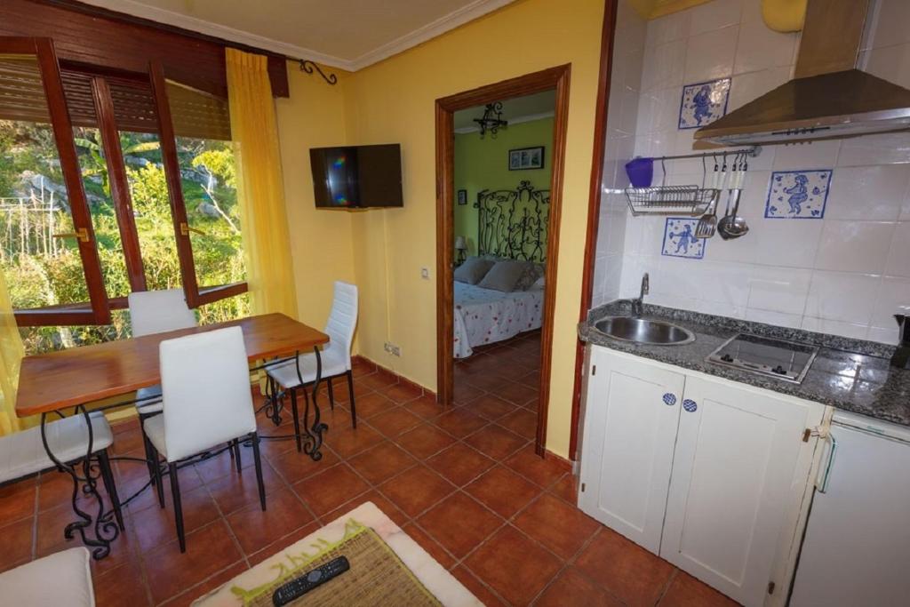 Kuchyň nebo kuchyňský kout v ubytování Apartamentos Trébede