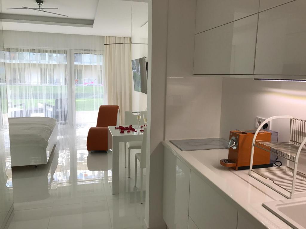 Kuchyň nebo kuchyňský kout v ubytování Wellness Apartments in Velence