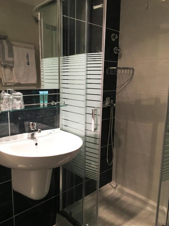 Koupelna v ubytování Mandrino Hotel