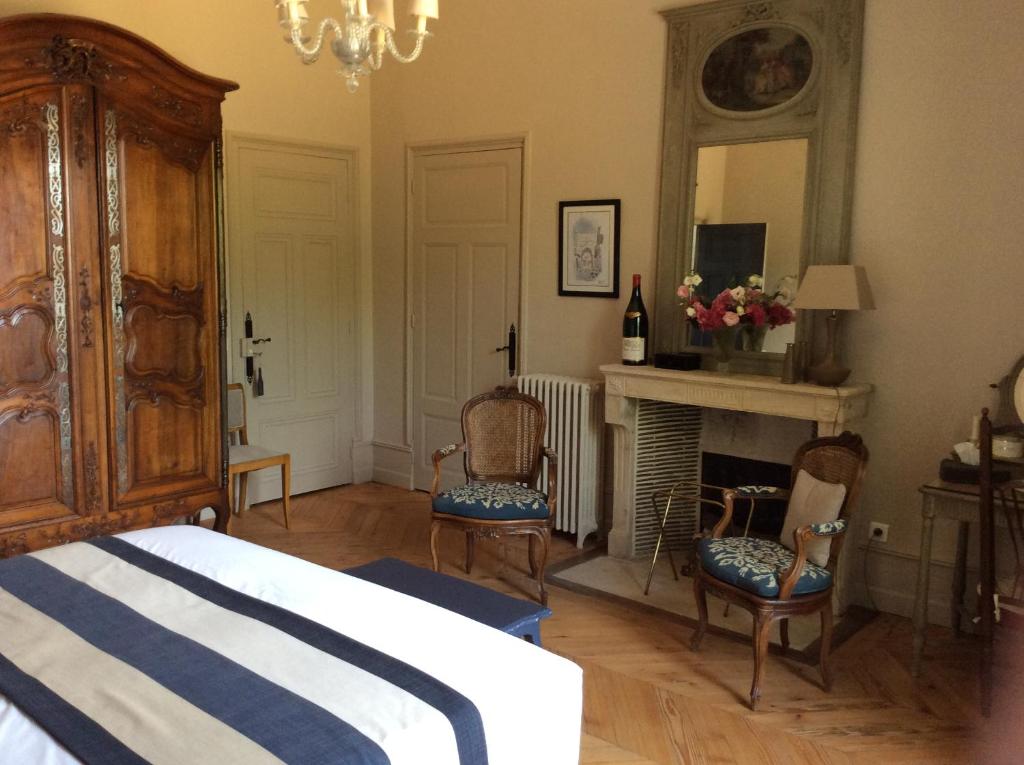 Château des Charmes - Chambre Double Avec Vue Sur Le Jardin