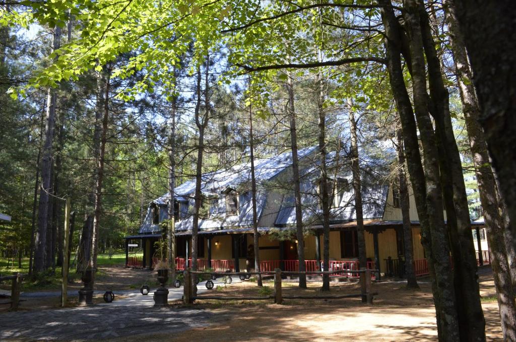 ein Gebäude inmitten eines Waldes in der Unterkunft Auberge le Cosy in La Conception