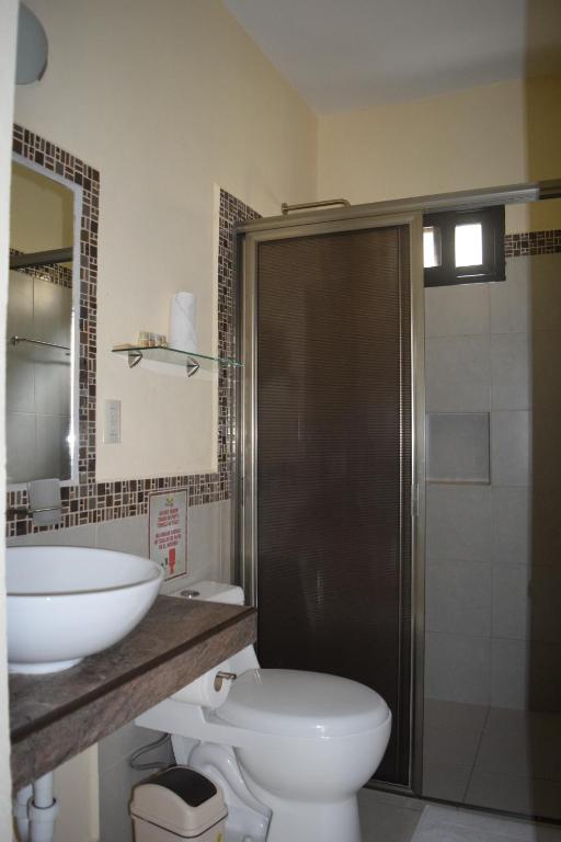 Koupelna v ubytování Hotel Tuparenda