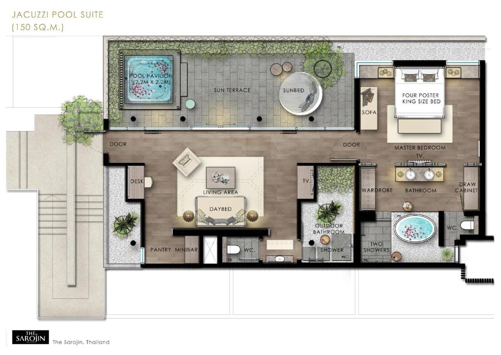a floor plan of a house at The Sarojin in Khao Lak