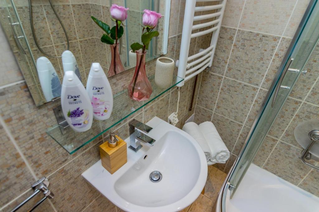 Koupelna v ubytování Old Town Studio Apartment