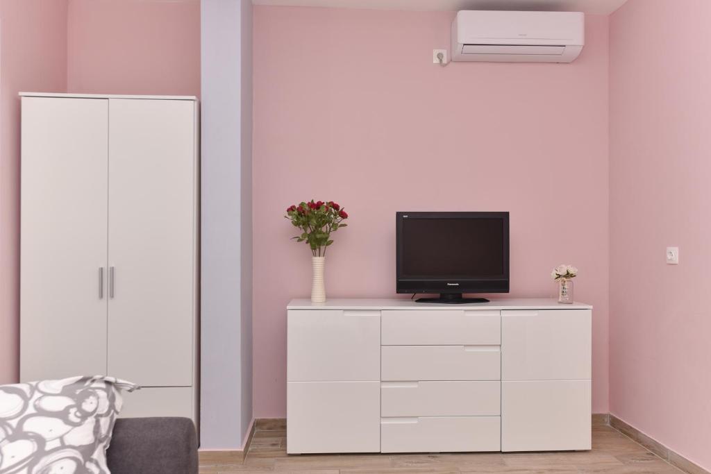 TV a/nebo společenská místnost v ubytování Studio Apartment Deluxe