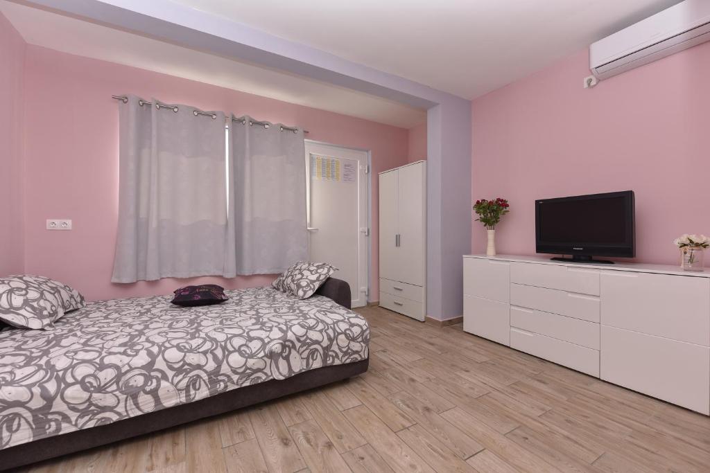 TV a/nebo společenská místnost v ubytování Studio Apartment Deluxe