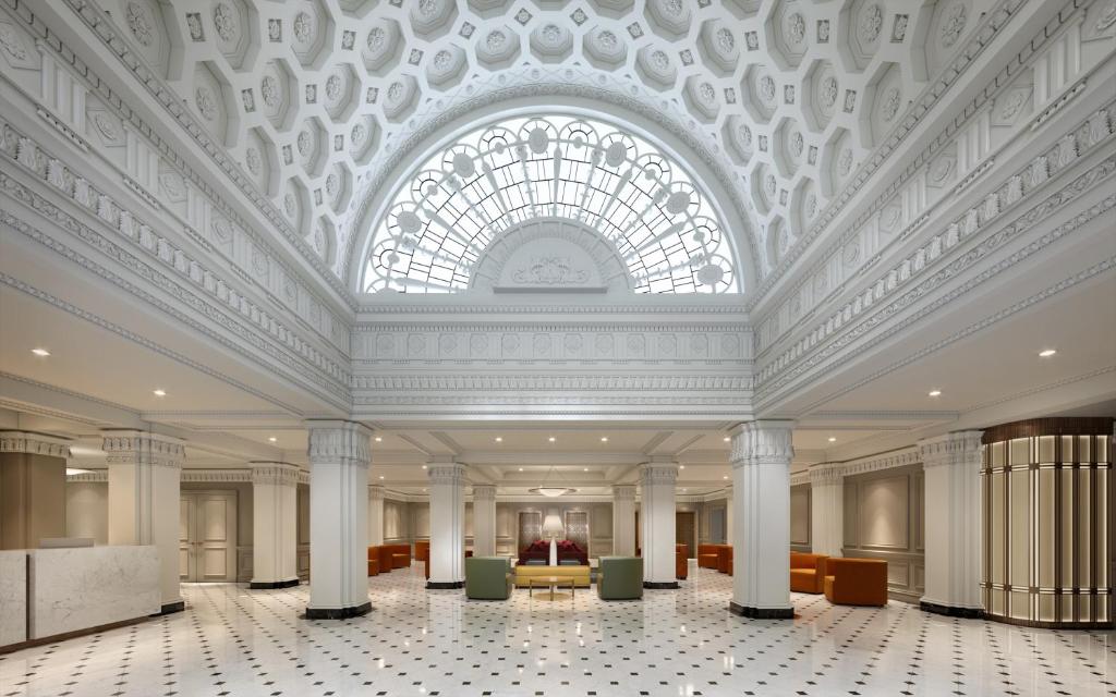 a rendering of the lobby of a building with a ceiling at Hamilton Hotel - Washington DC in Washington