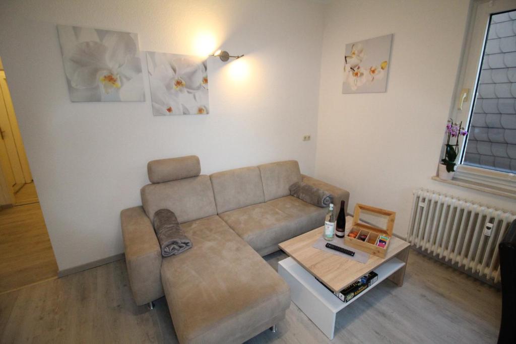 Ruang duduk di Aussicht Mainz-City - 4 Zimmer-max 7 Personen