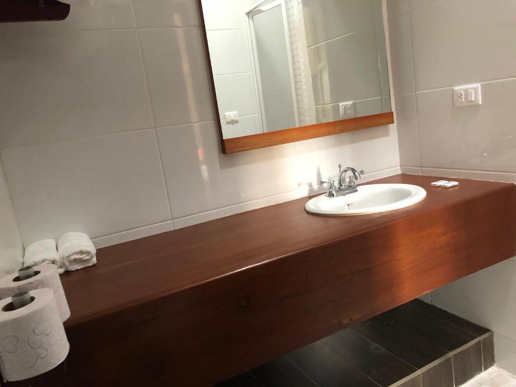 Koupelna v ubytování Hotel Pastora