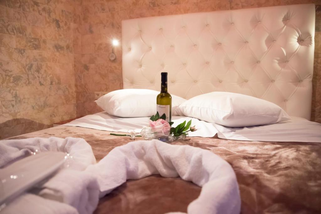 Postel nebo postele na pokoji v ubytování Asimoni Pension