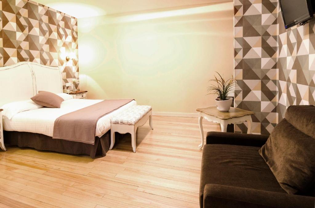 Cama o camas de una habitación en Hotel Arha Potes & Spa