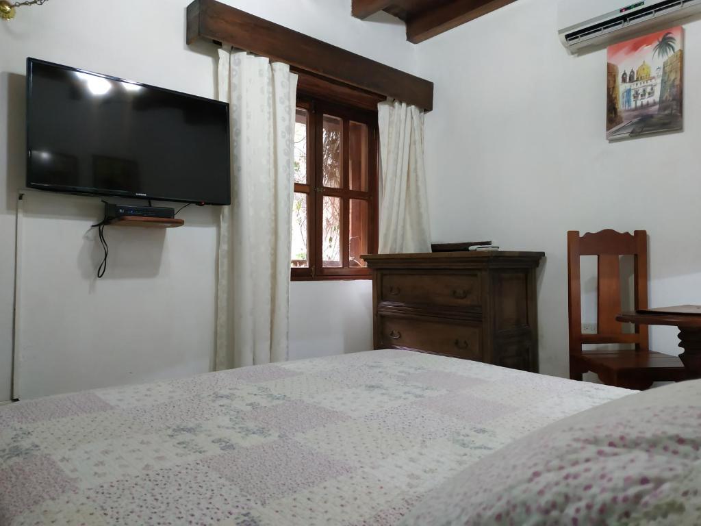 TV a/nebo společenská místnost v ubytování Casa India Catalina