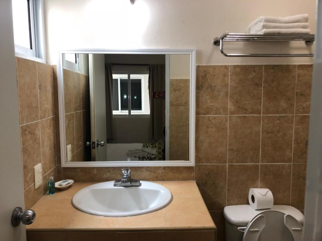 Koupelna v ubytování Hotel Xcalak