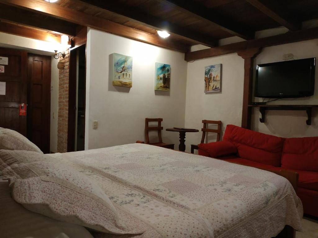 TV a/nebo společenská místnost v ubytování Casa India Catalina