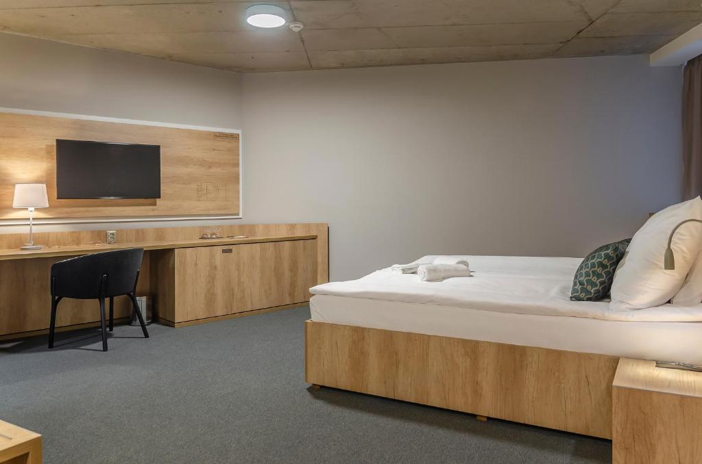 TV a/nebo společenská místnost v ubytování Hotel D1