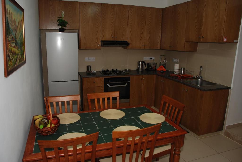 Kuchyň nebo kuchyňský kout v ubytování Kanarinis Apartments