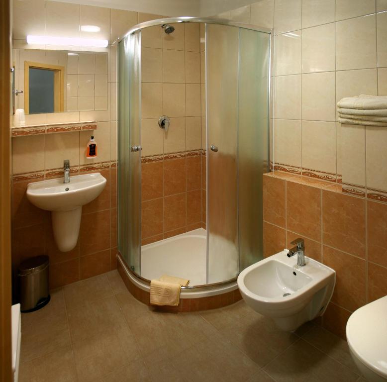 Koupelna v ubytování Hotel Resort Stein