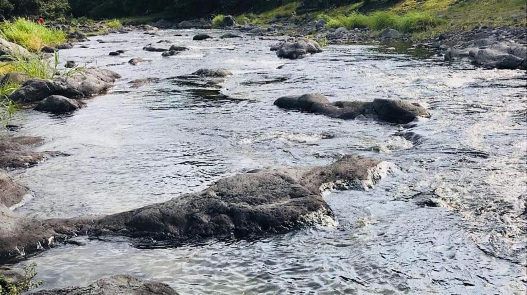 Un río con algunas rocas en el agua en La Louisiane, en Saint-Joseph