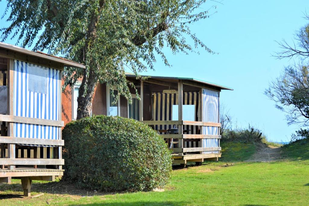 a house with a tree and a bush in front of it at Camping Village Capalonga in Bibione
