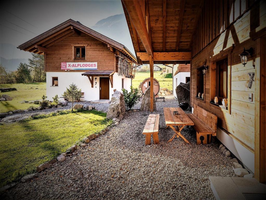 Zahrada ubytování Feriendorf X-Alp Lodges Ötztal