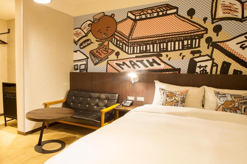 Postel nebo postele na pokoji v ubytování Just Live Inn-Taipei Station