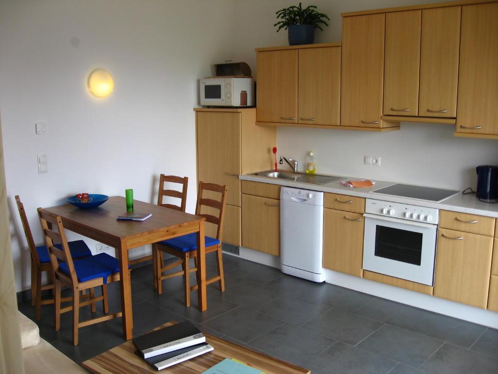 Kuchyň nebo kuchyňský kout v ubytování Apart Panoramablick