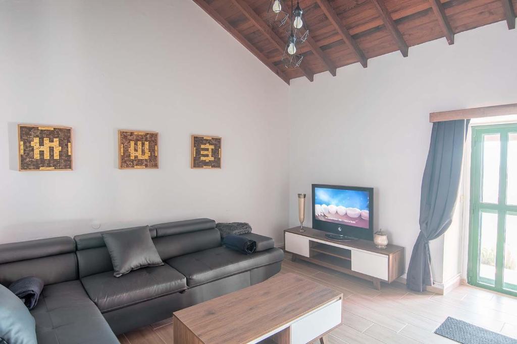 Televízia a/alebo spoločenská miestnosť v ubytovaní Casa Terpsicore