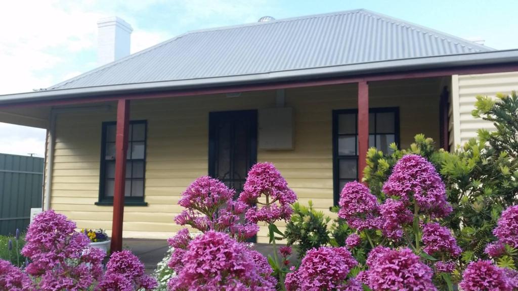 a house with purple flowers in front of it at Addies Place Goolwa in Goolwa