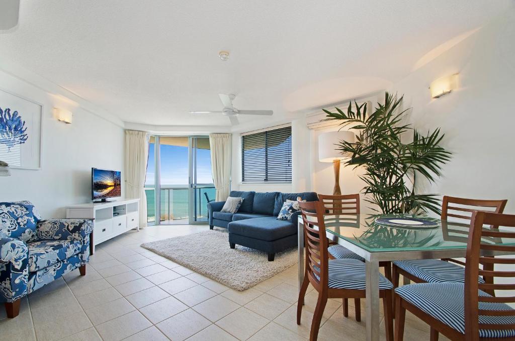 Area soggiorno di Malibu Apartments