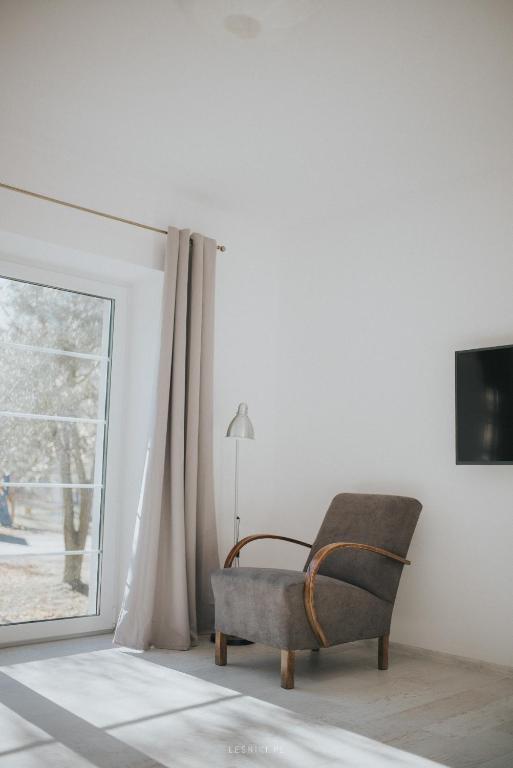 TV a/nebo společenská místnost v ubytování Leśniki