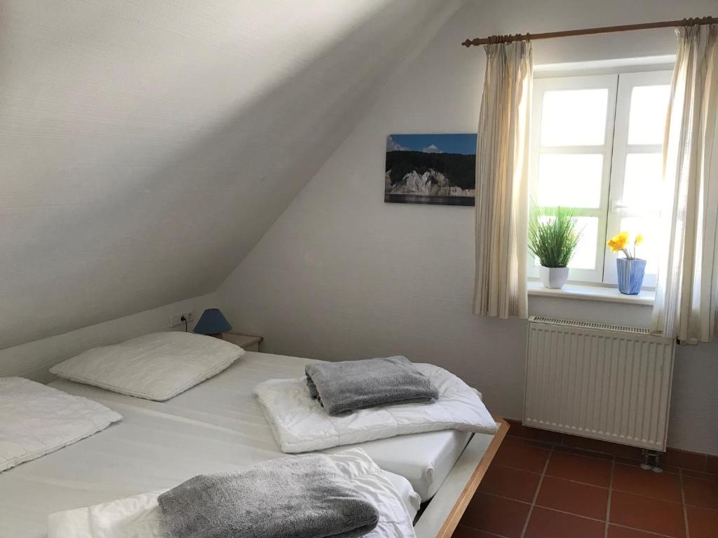 Postel nebo postele na pokoji v ubytování Ferienidyll Nordwind