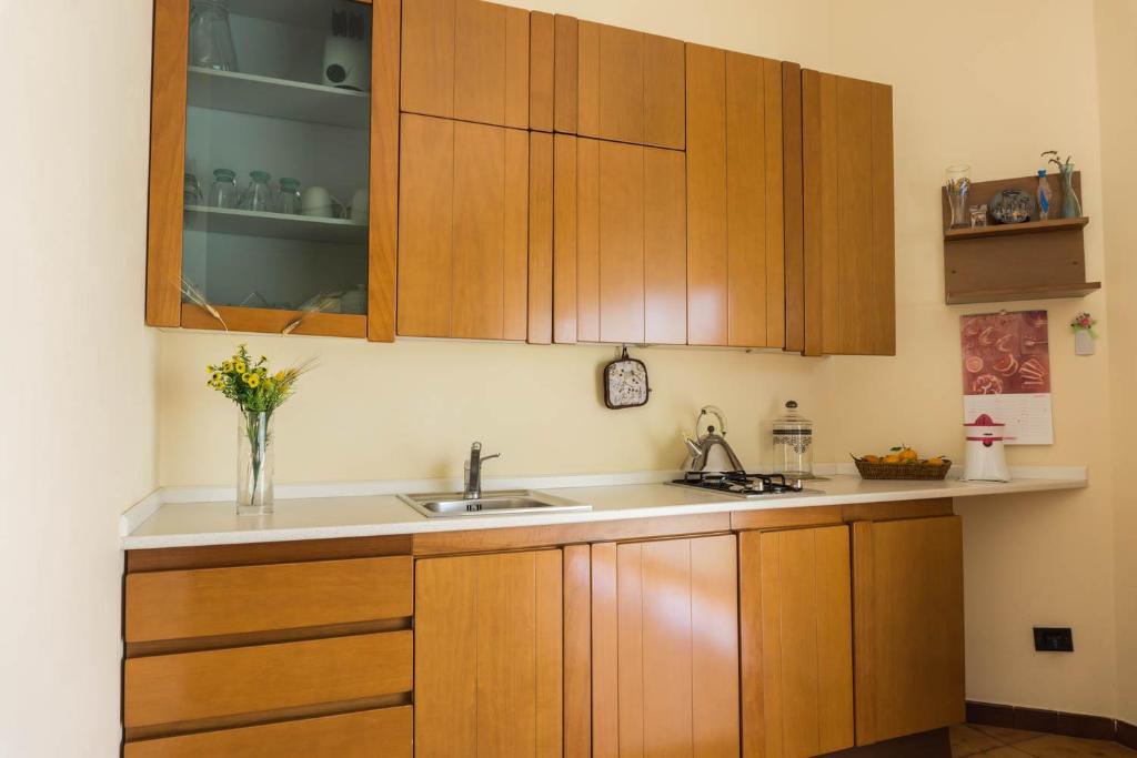 Kuchyň nebo kuchyňský kout v ubytování B&B Ulisse