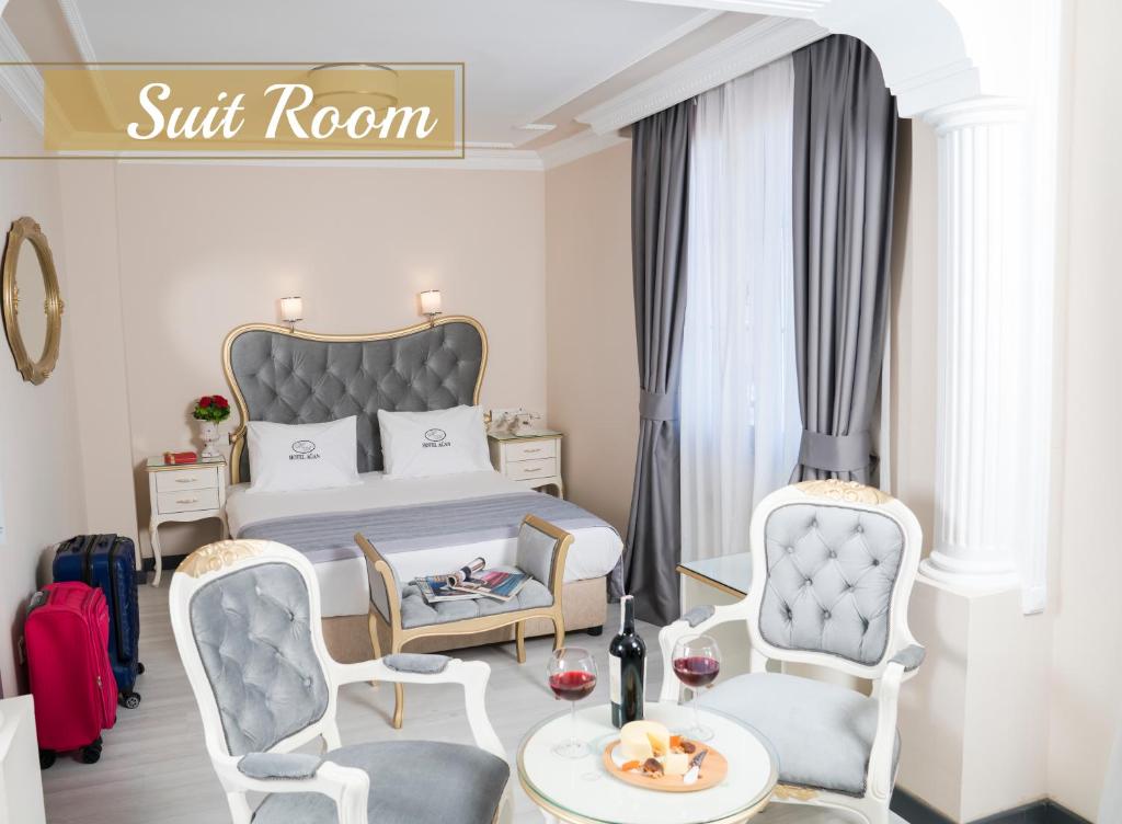 Кровать или кровати в номере Hotel Agan Oldcity Istanbul