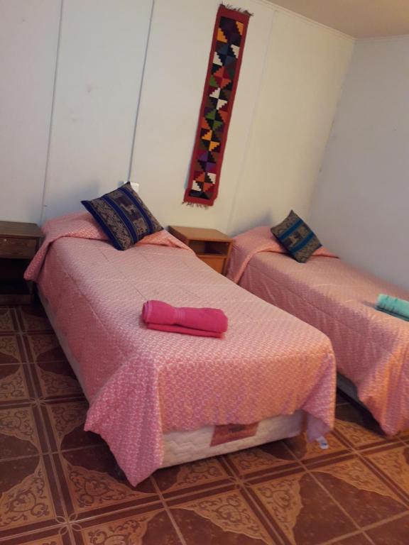 Postel nebo postele na pokoji v ubytování Hostal Las Kañas