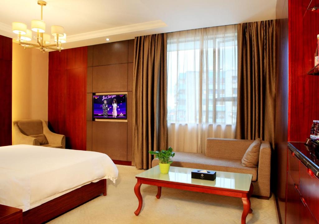 TV a/nebo společenská místnost v ubytování Guangzhou Shi Liu Hotel