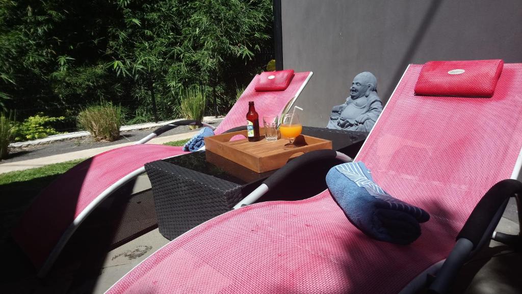 Posezení v ubytování Les Bambous