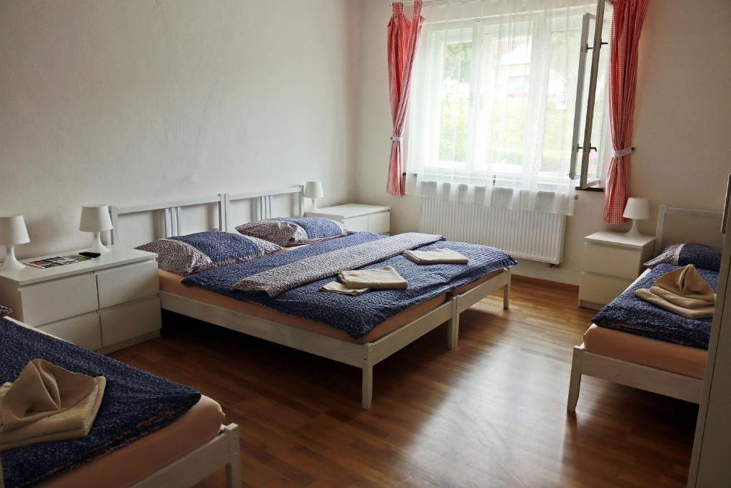 Voodi või voodid majutusasutuse Ubytování Ledňáček toas
