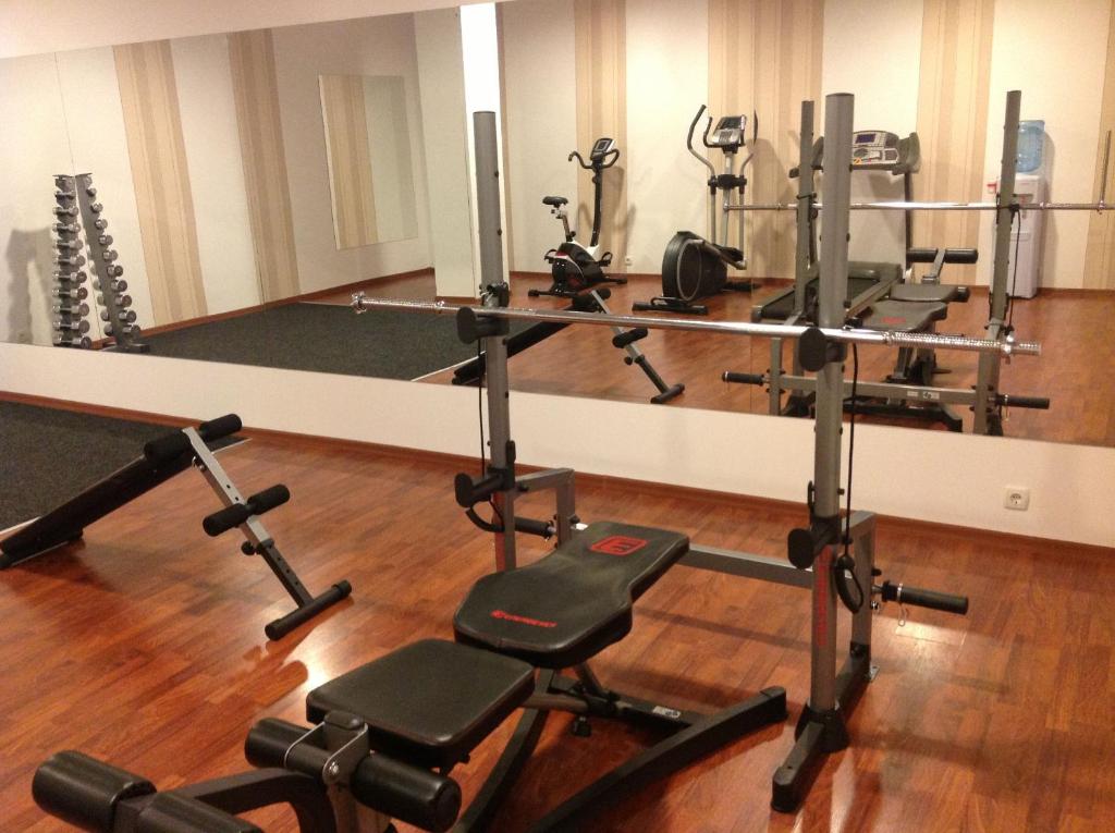 Fitness centrum a/nebo fitness zařízení v ubytování Sky Hotel