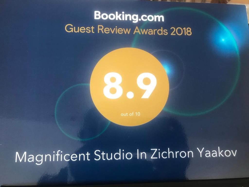 Certifikát, hodnocení, plakát nebo jiný dokument vystavený v ubytování Magnificent studio in Zichron yaakov sea view and garden